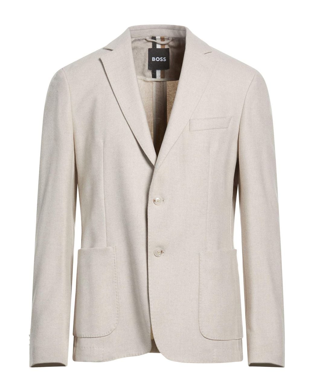 Boss White Cream Blazer Recycled Wool, Polyamide for men