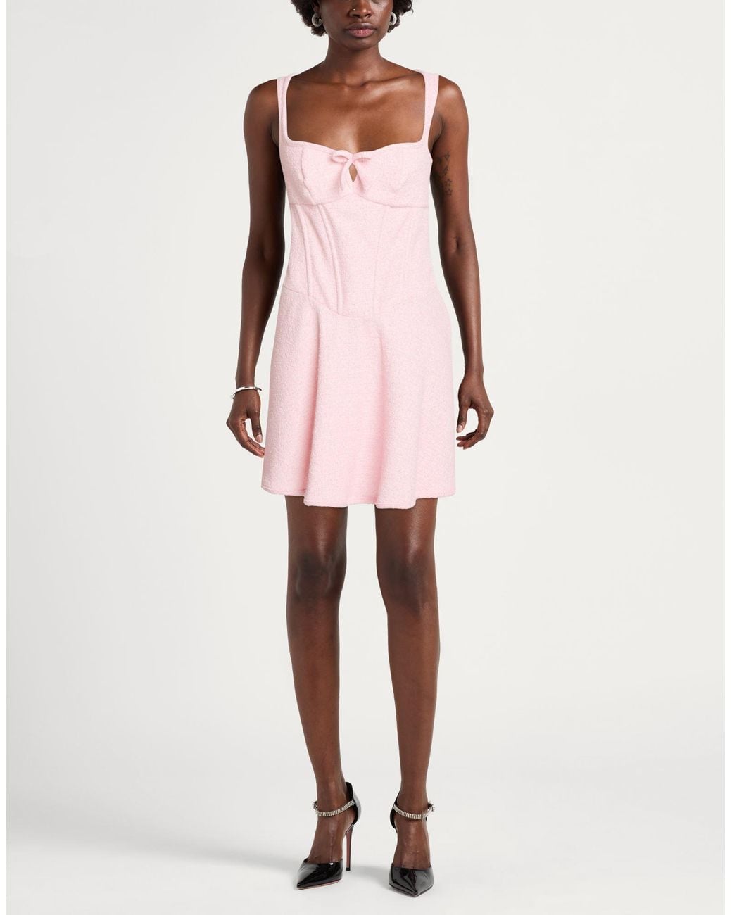 M I S B H V Pink Light Mini Dress Polyester, Cotton, Elastane