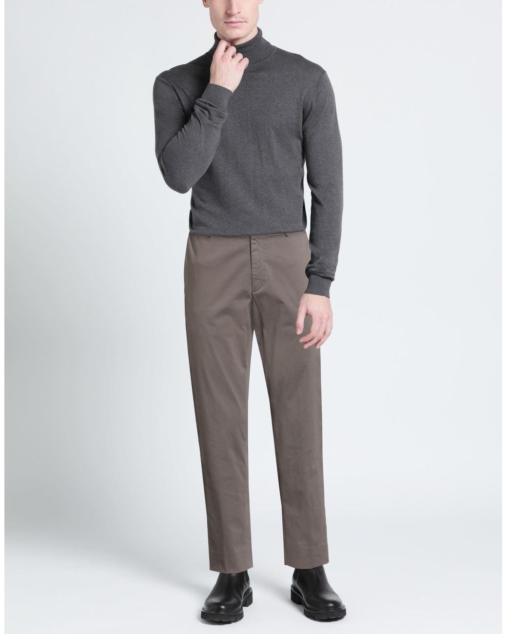 GTA IL PANTALONE Gray Pants Cotton, Elastane for men