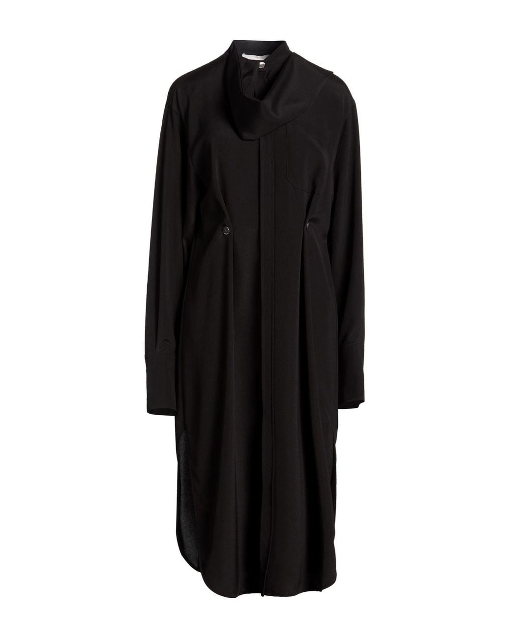 Sportmax Black Midi Dress Silk, Elastane