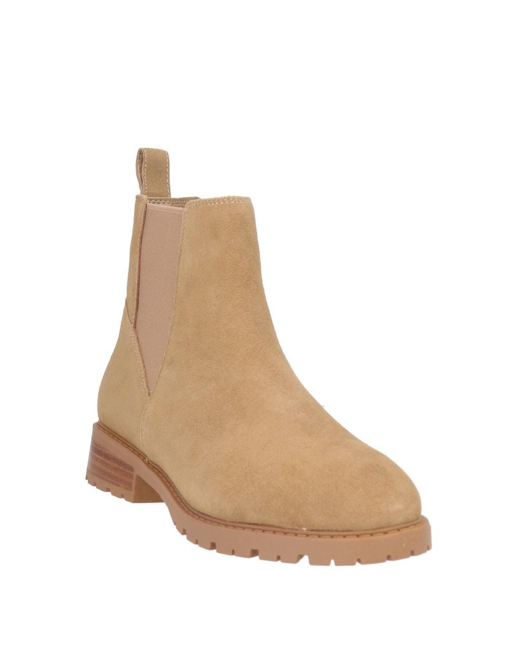 Steve Madden Natural Camel Ankle Boots Leather, Textile Fibers