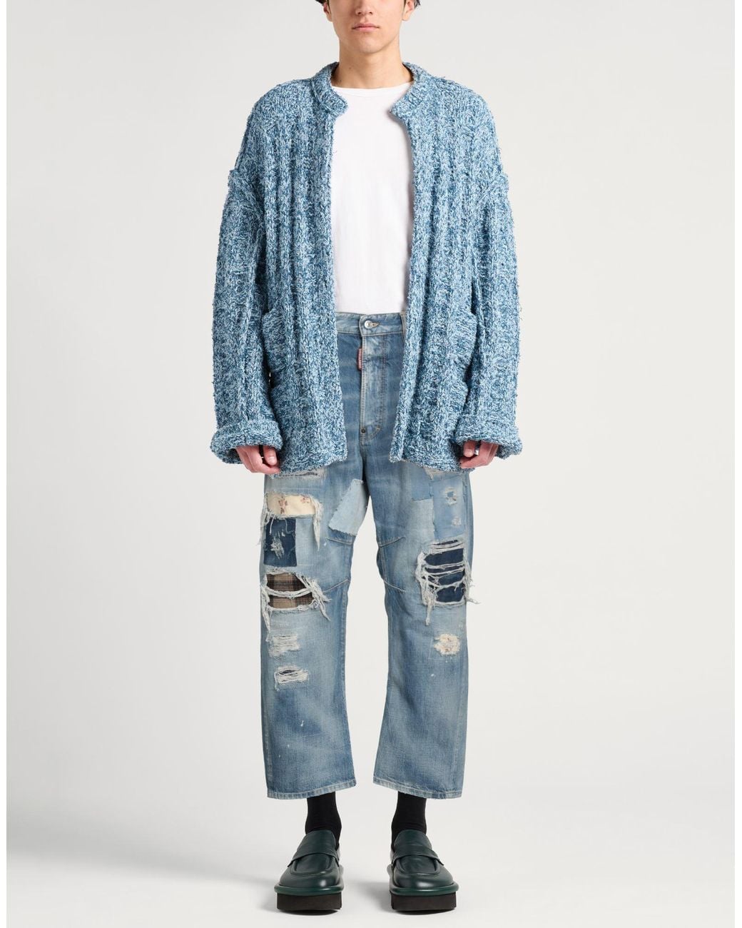 DSquared² Blue Jeans Cotton, Calfskin for men