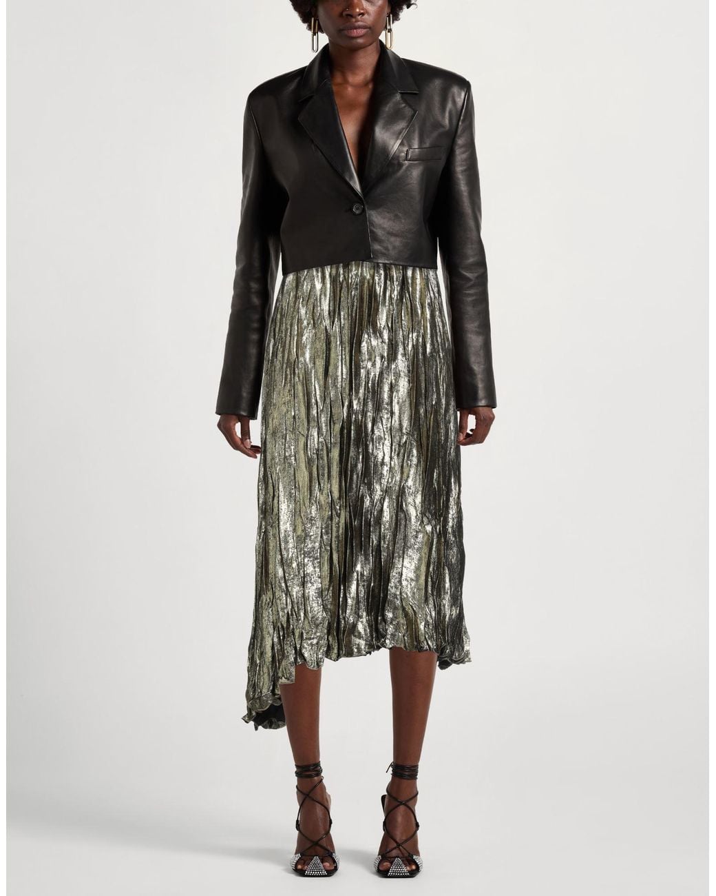 Momoní Metallic Midi Skirt Polyester