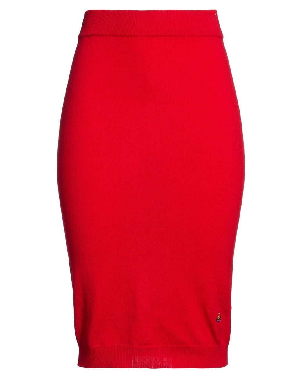 Vivienne Westwood Red Midi Skirt Merino Wool, Cashmere