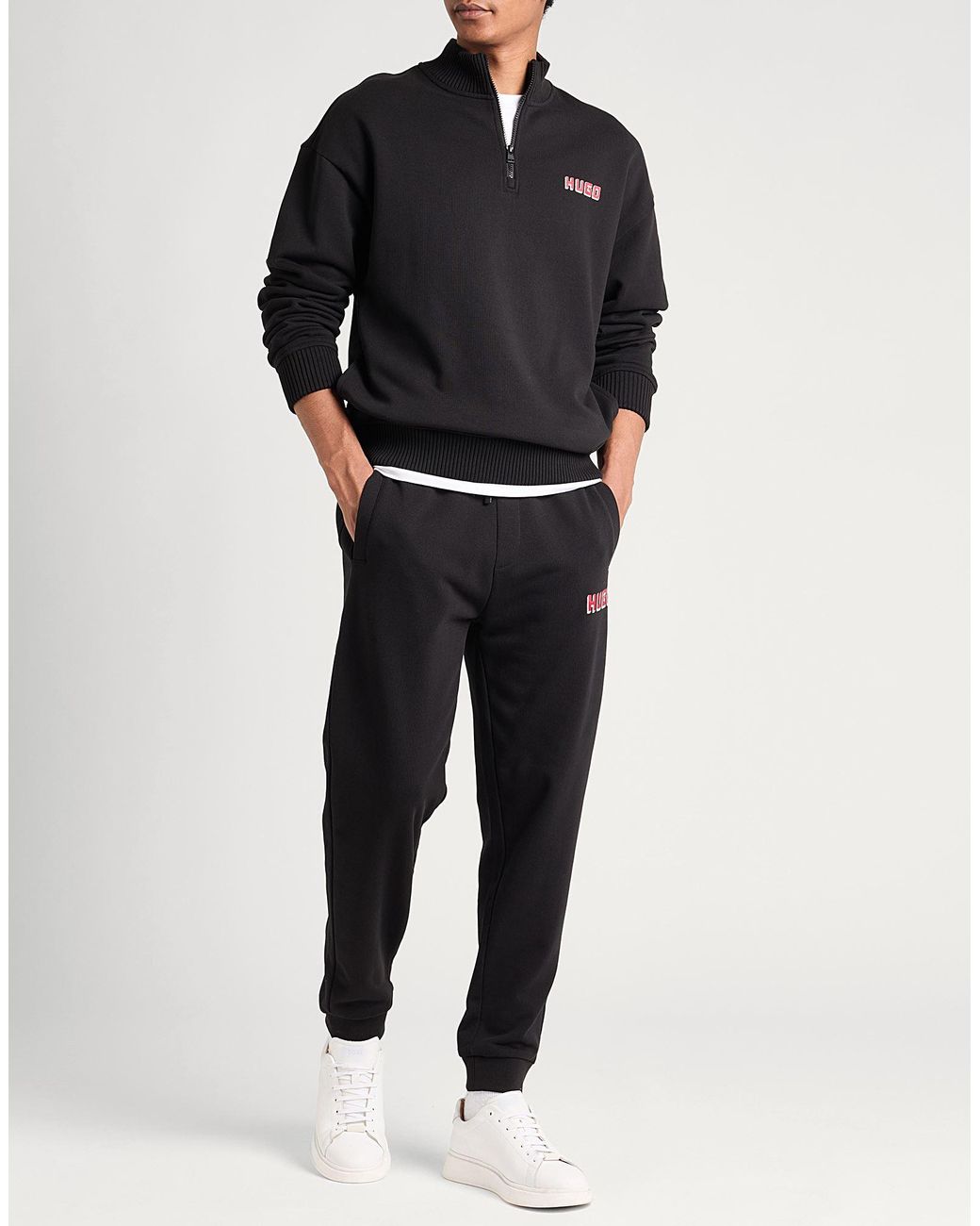 HUGO Black Pants Cotton for men