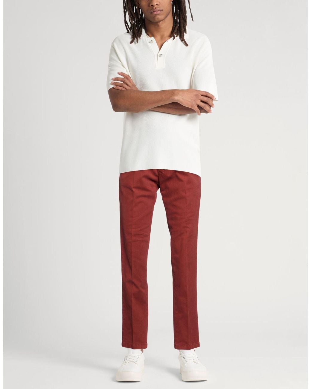 L.b.m. 1911 Red Pants Cotton, Elastane for men
