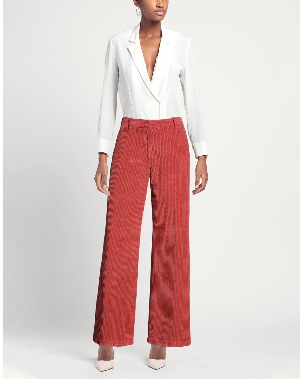 True Royal Red Rust Pants Cotton, Elastane