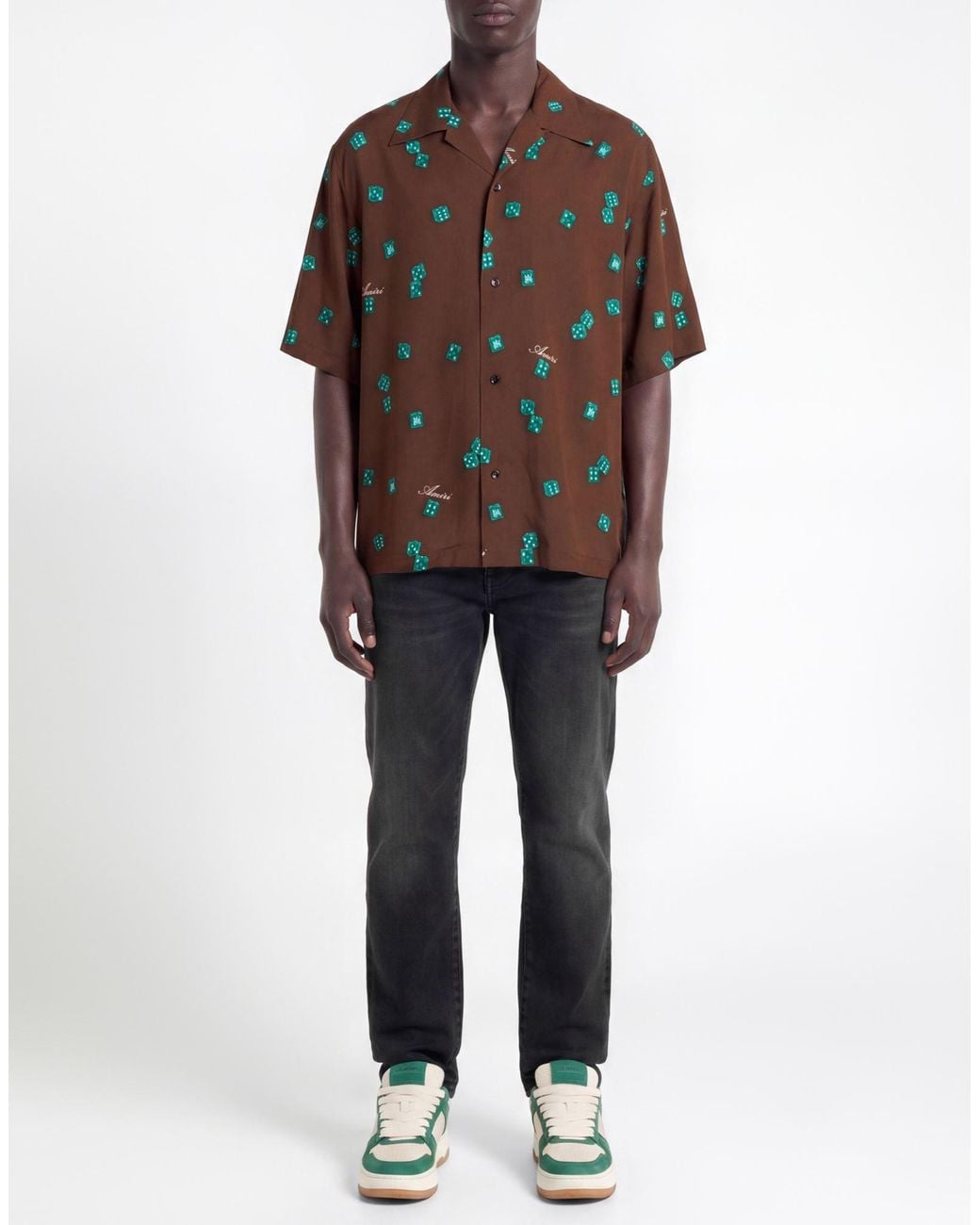 Amiri Brown Shirt Viscose for men