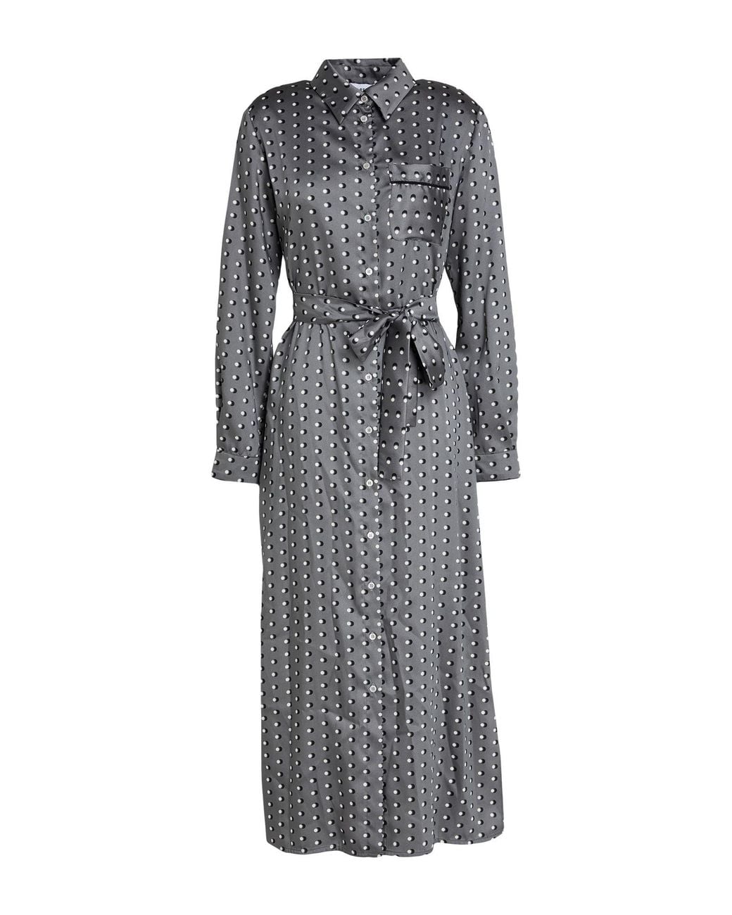 Marella Gray Maxi Dress Polyester