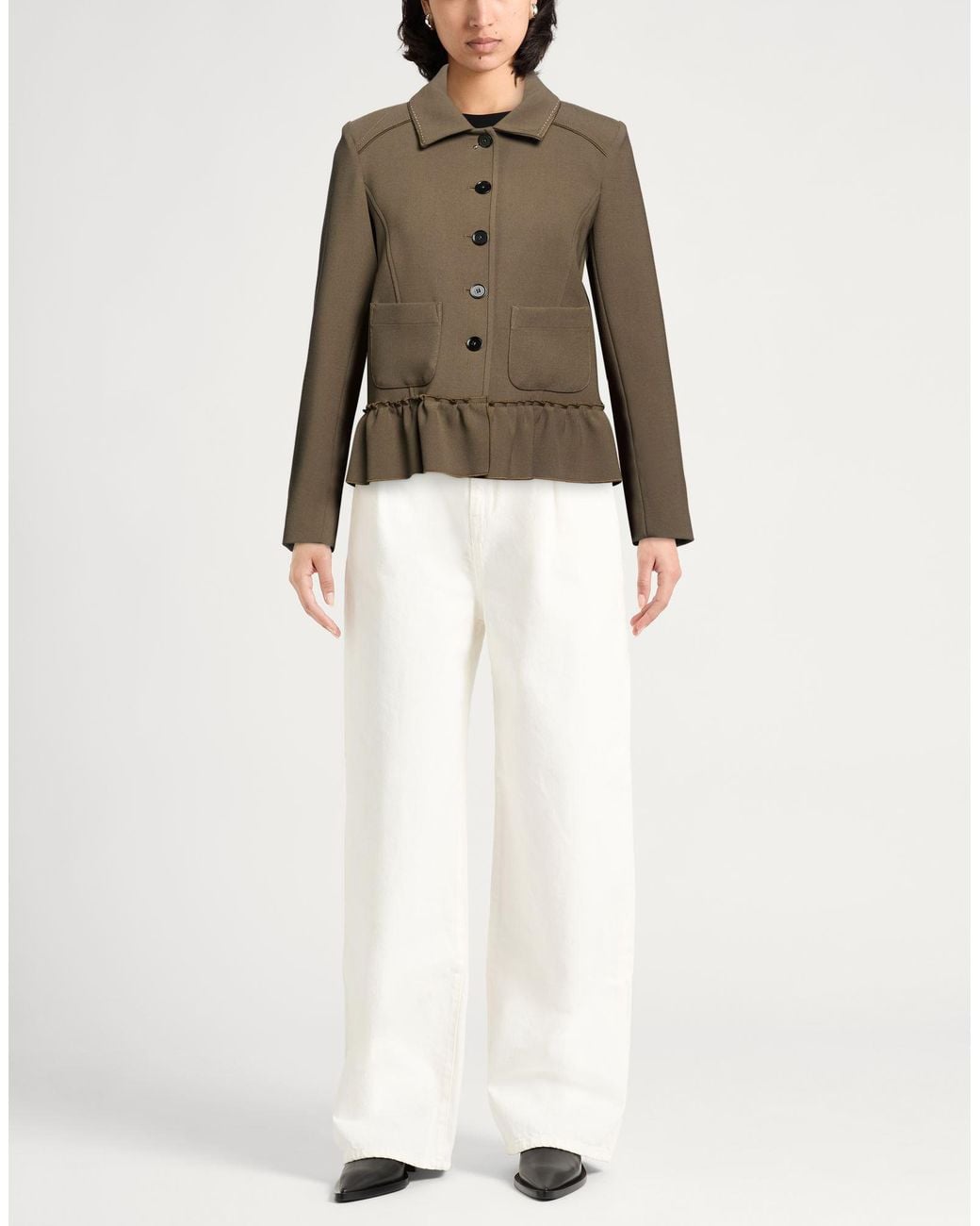 High Green Military Jacket Polyester, Virgin Wool, Elastane