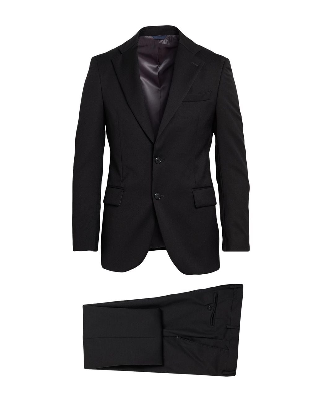Tombolini Black Suit Wool, Lycra, Viscose for men
