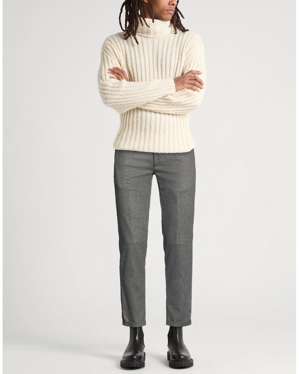 RE_HASH Gray Charcoal Pants Viscose, Polyester, Virgin Wool, Elastane for men