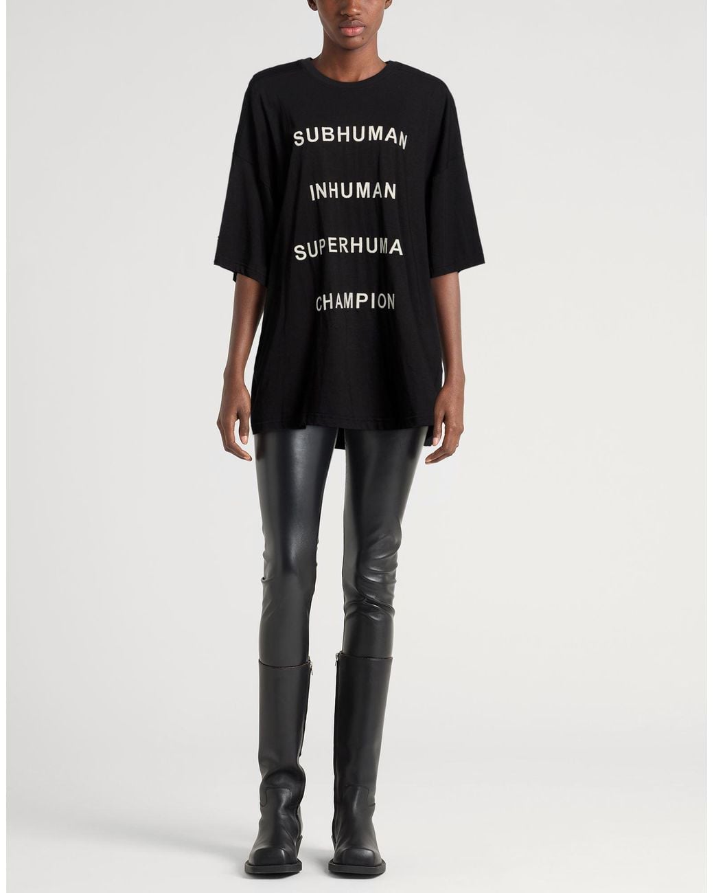 Rick Owens X Champion Black T-Shirt Cotton