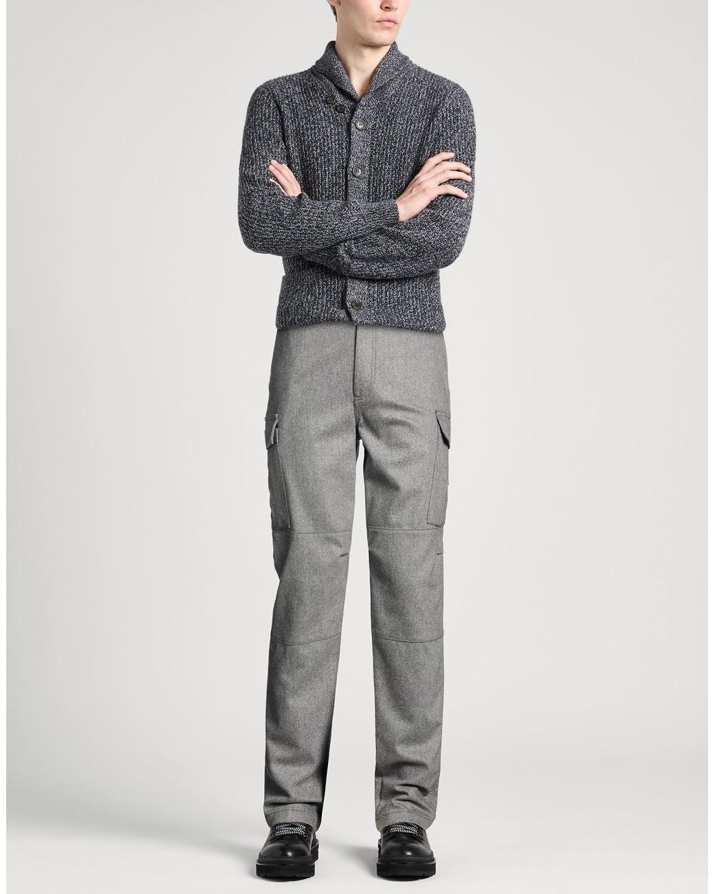 Eleventy Gray Pants Wool, Cashmere, Elastane for men