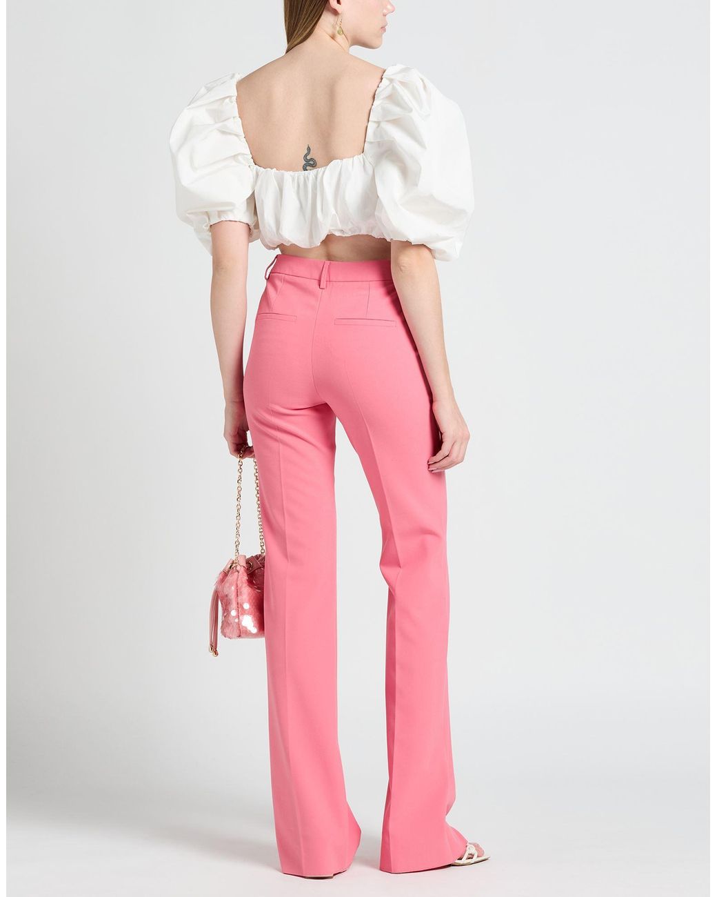 Marella Pink Pants Polyester, Viscose, Elastane