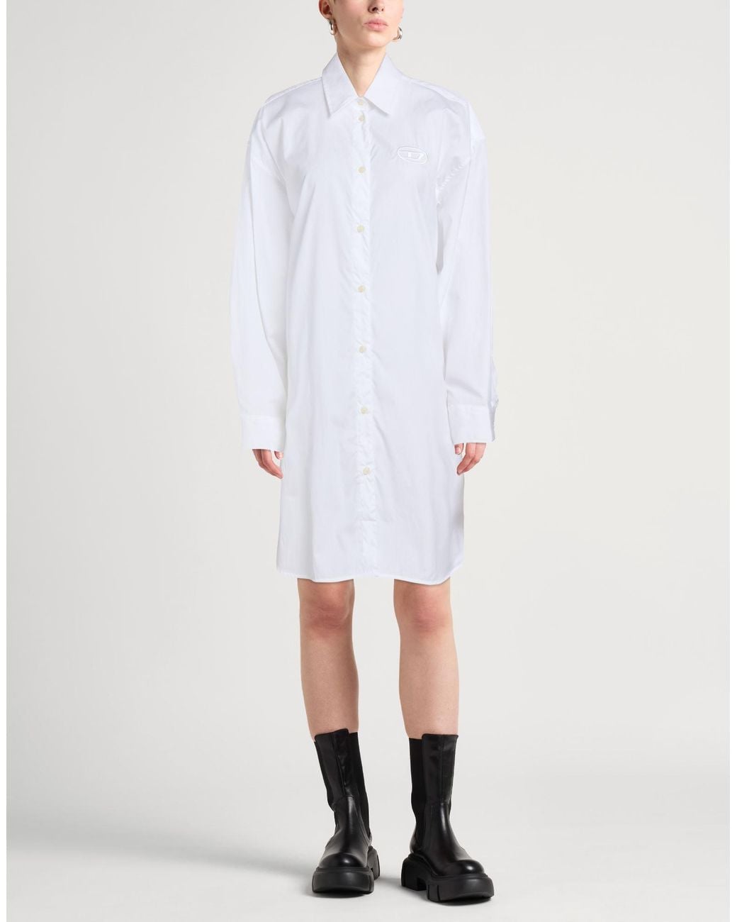 DIESEL White Midi Dress Cotton