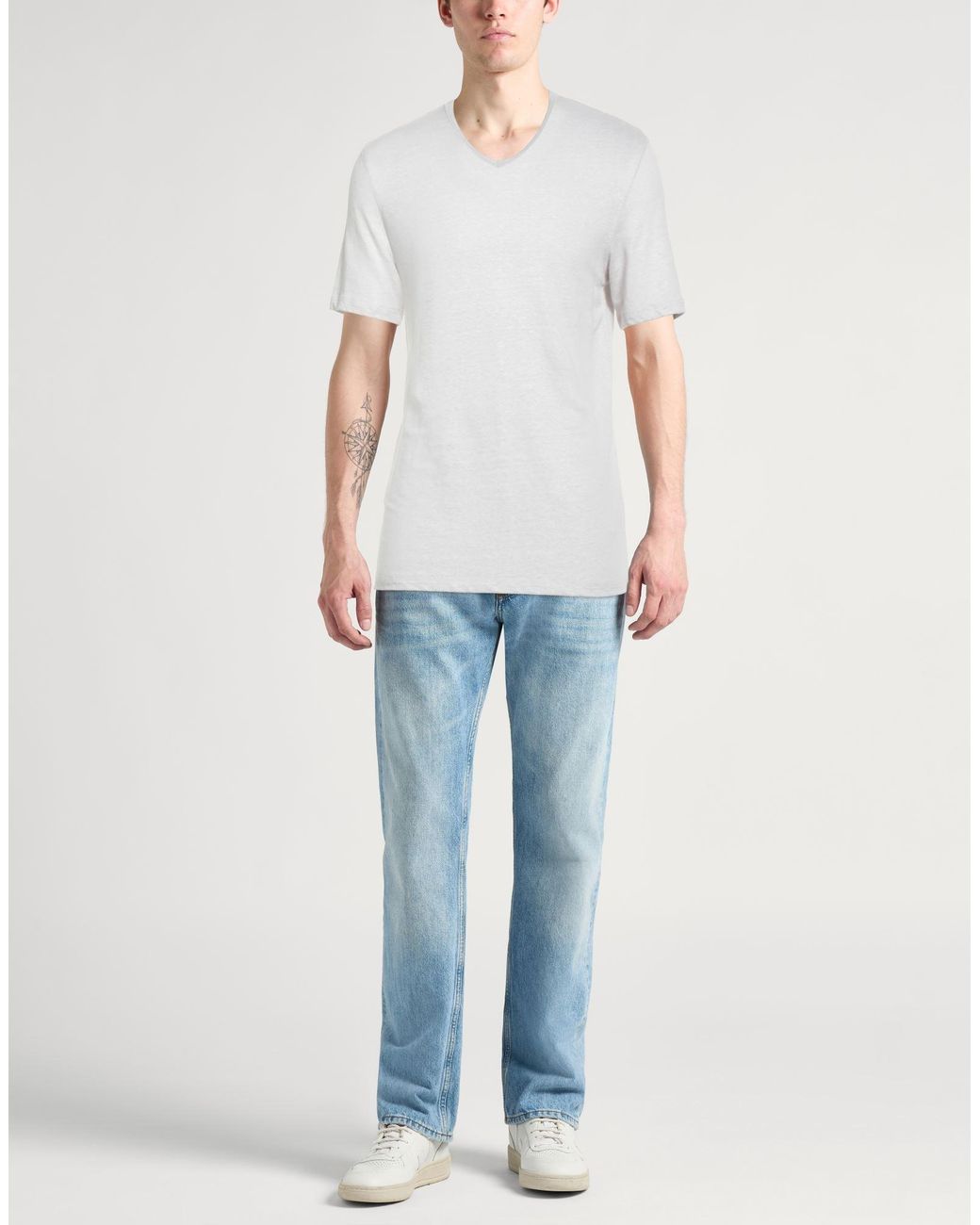 Majestic Filatures White Light T-Shirt Linen for men