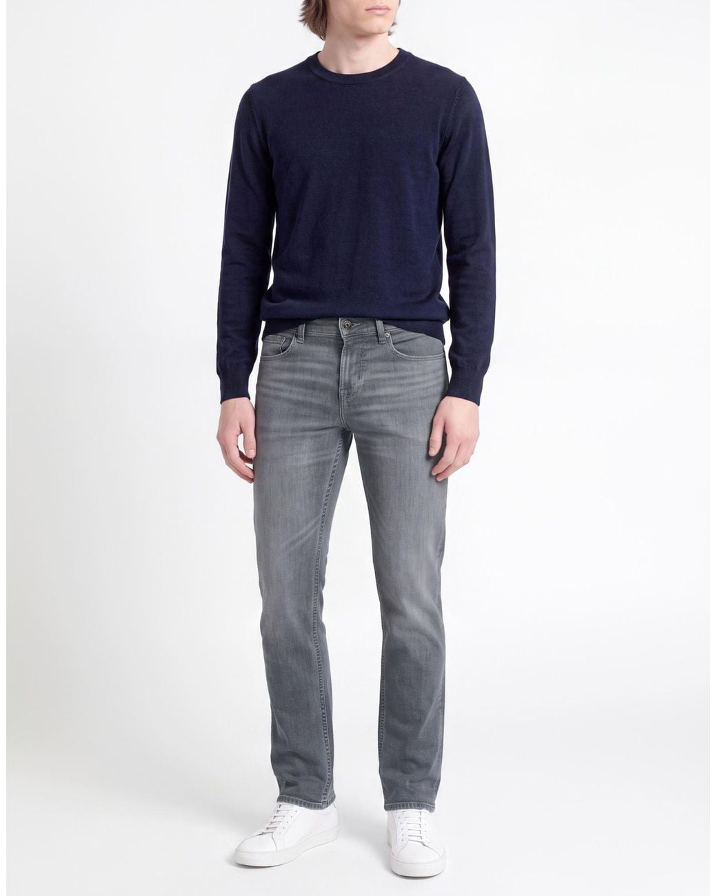 7 For All Mankind Gray Jeans Cotton, Elastane for men