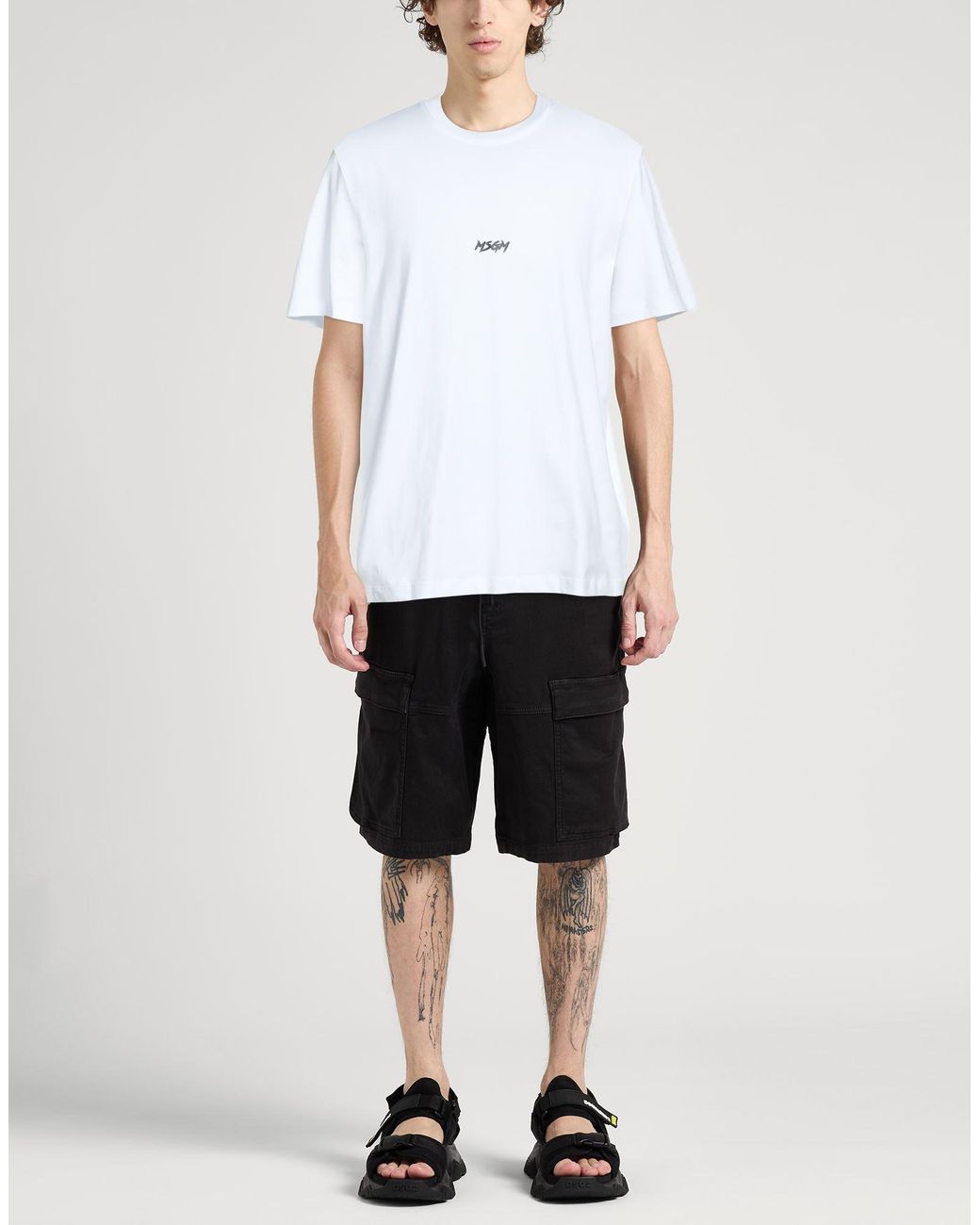 MSGM White T-Shirt Cotton for men