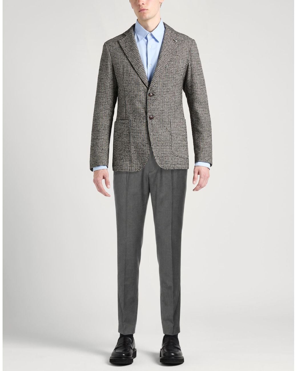 Incotex Gray Pants Wool, Polyester, Elastane for men