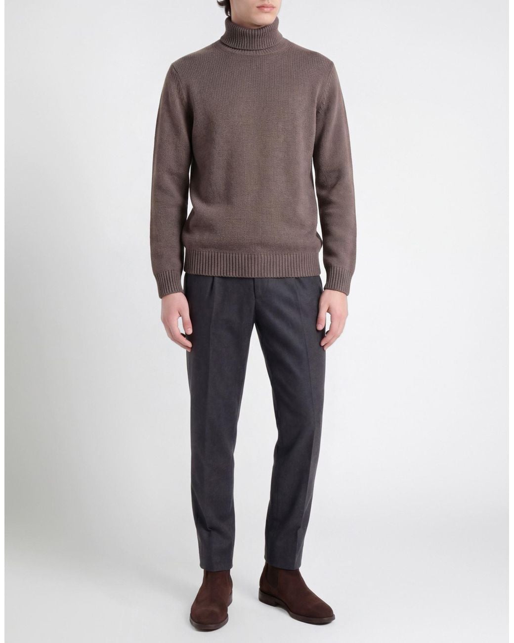 FILIPPO DE LAURENTIIS Gray Turtleneck Merino Wool, Silk, Cashmere for men