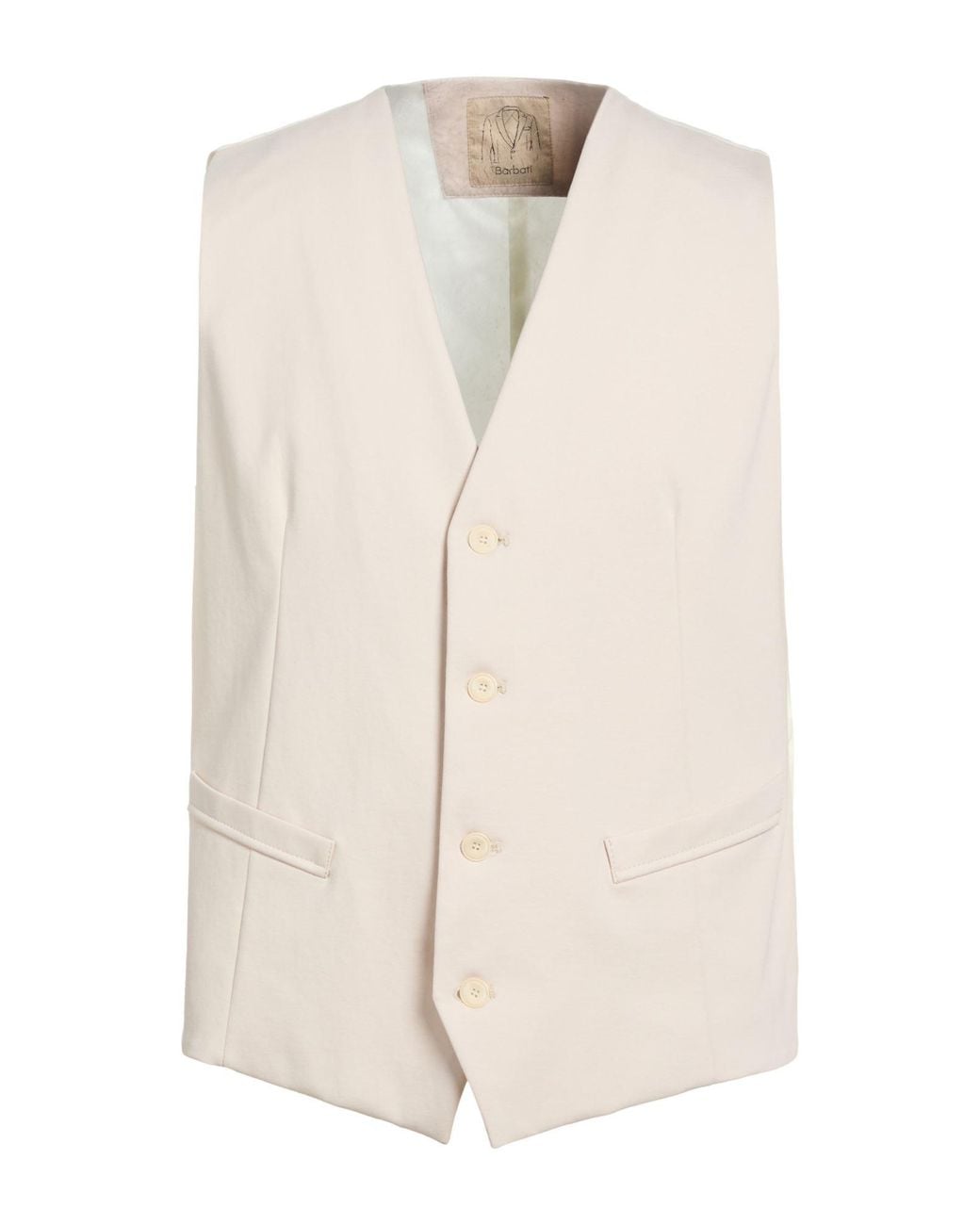 Barbati White Tailored Vest Cotton, Polyamide, Elastane for men