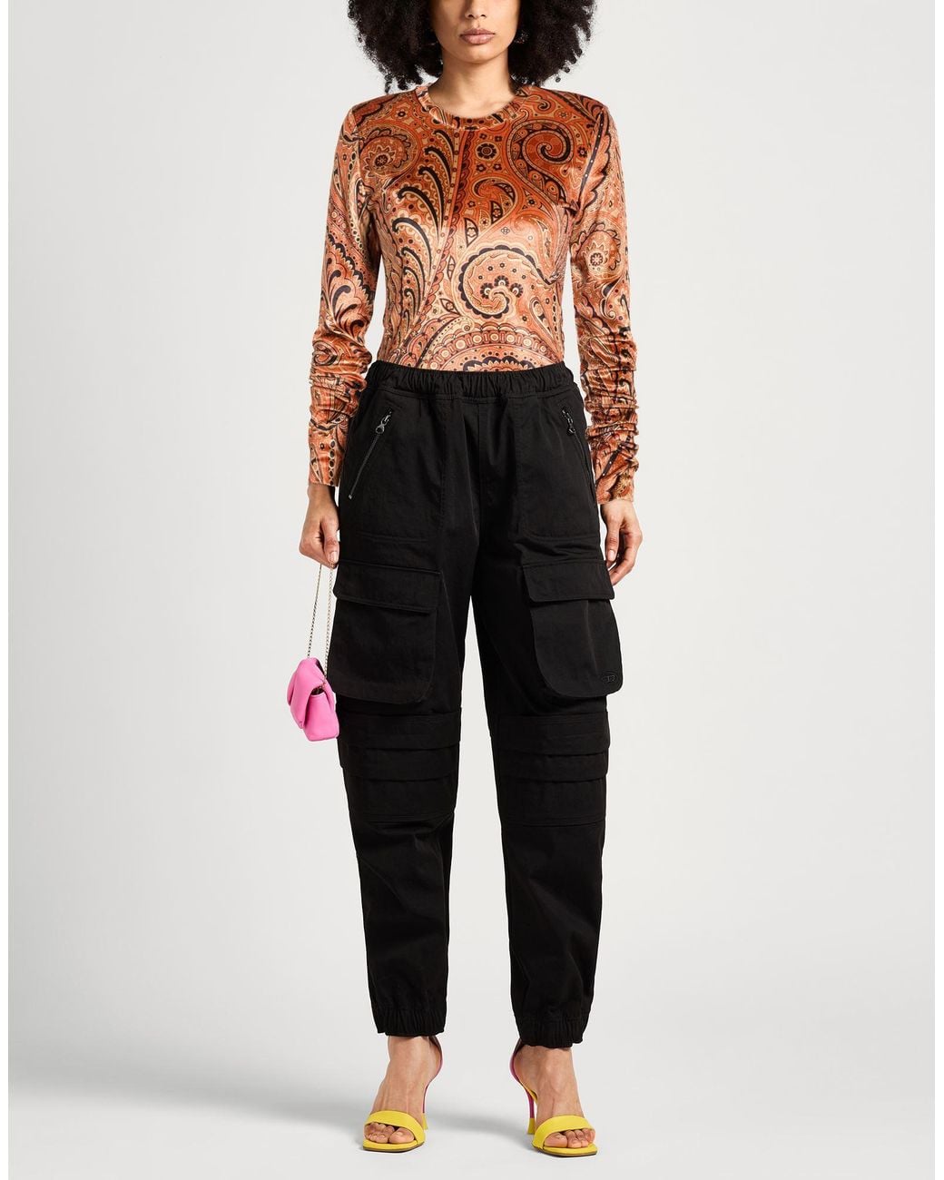 Etro Brown Top Polyester, Elastane
