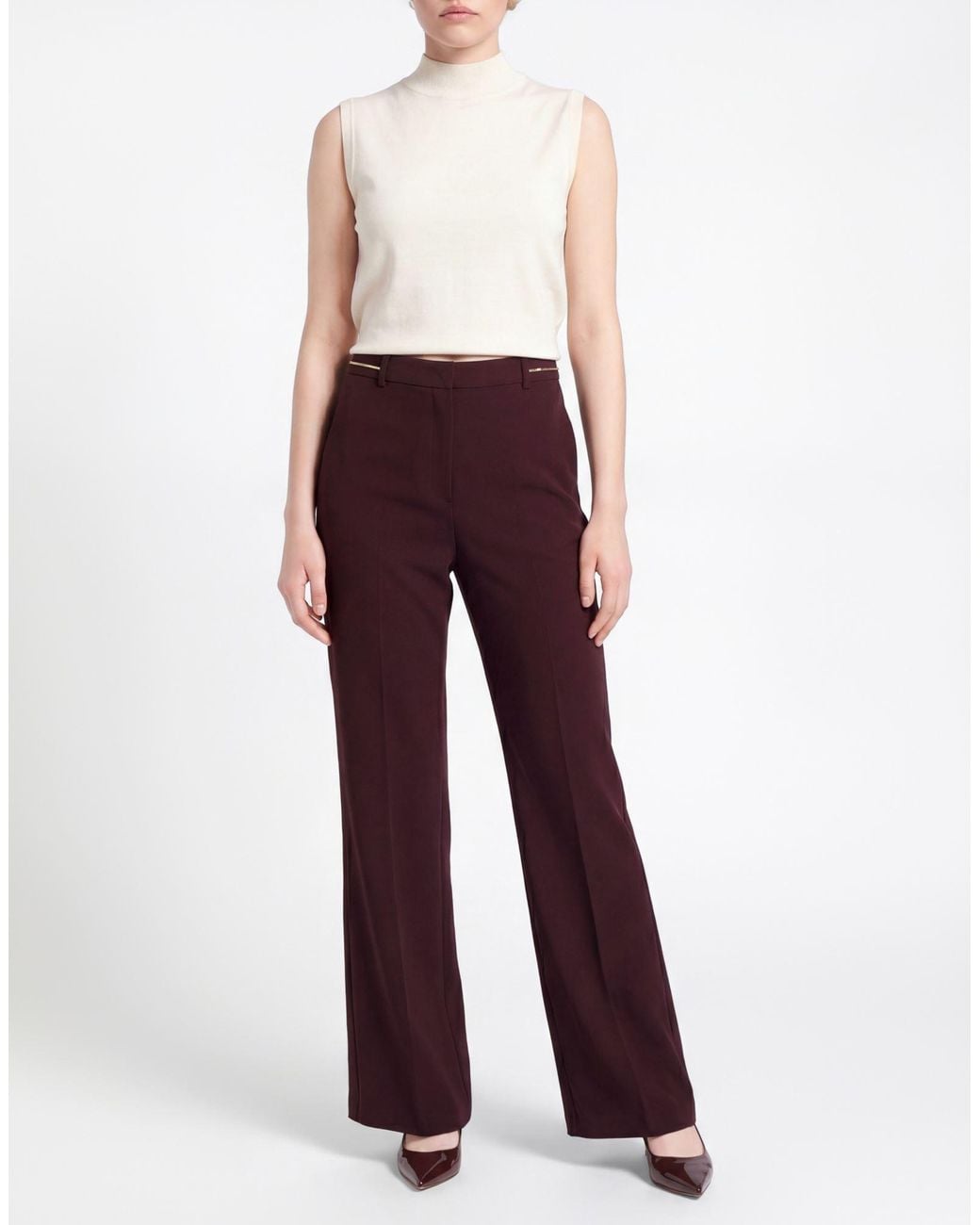 Kaos Purple Plum Pants Polyester, Elastane