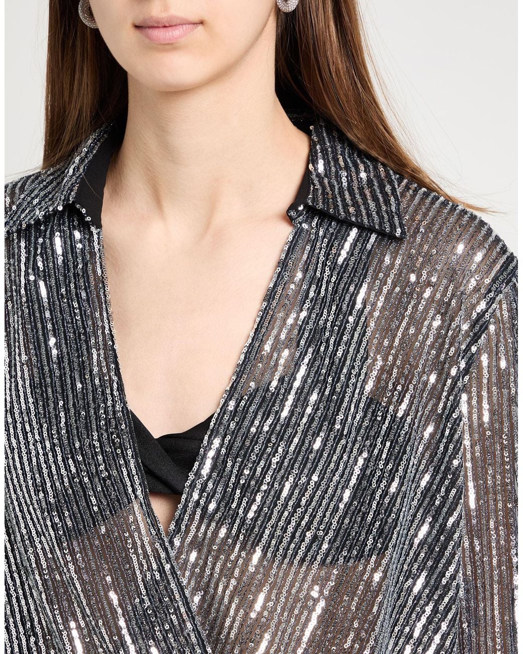 Semicouture Gray Lead Top Polyester