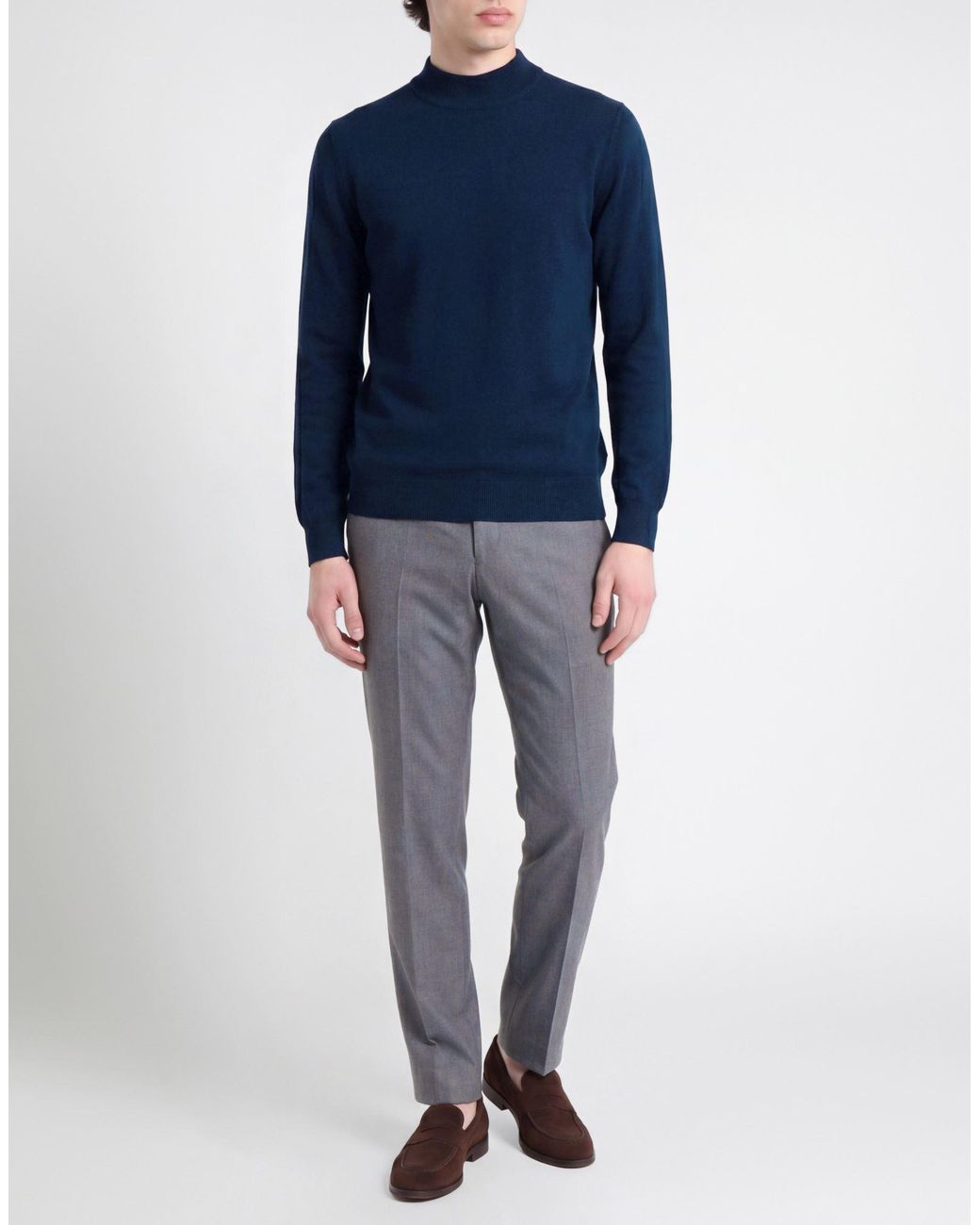 Gran Sasso Blue Turtleneck Virgin Wool for men
