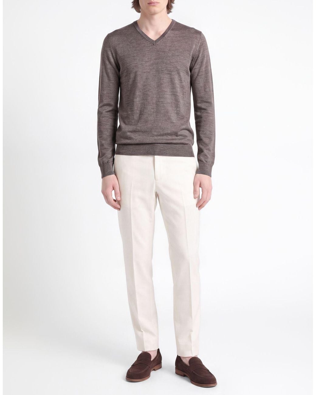 Aragona Brown Sweater Cashmere, Silk for men