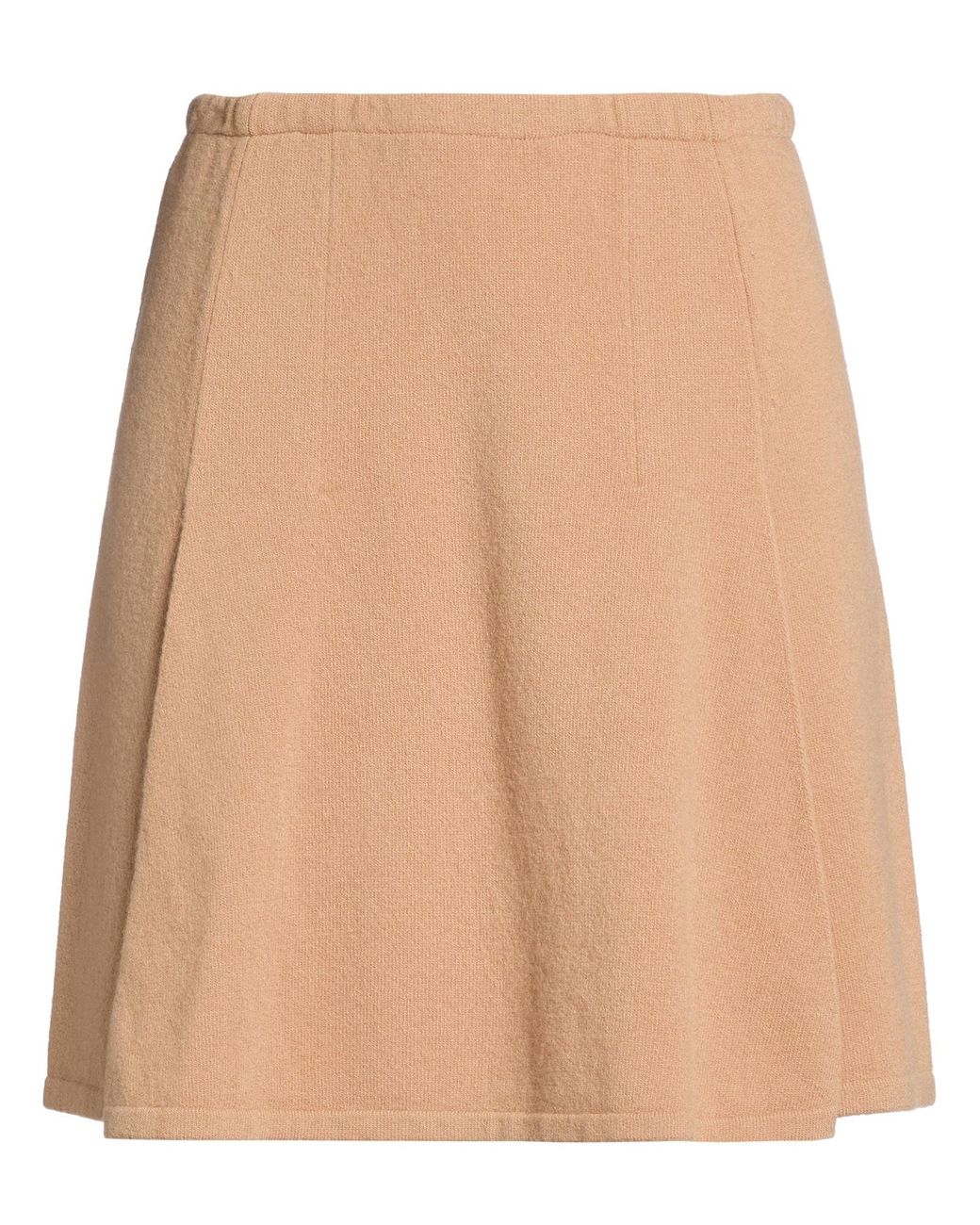 Bruno Manetti Natural Mini Skirt Virgin Wool, Cashmere, Elastane