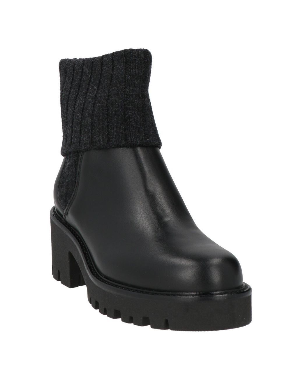 Baldinini Black Ankle Boots Leather, Textile Fibers