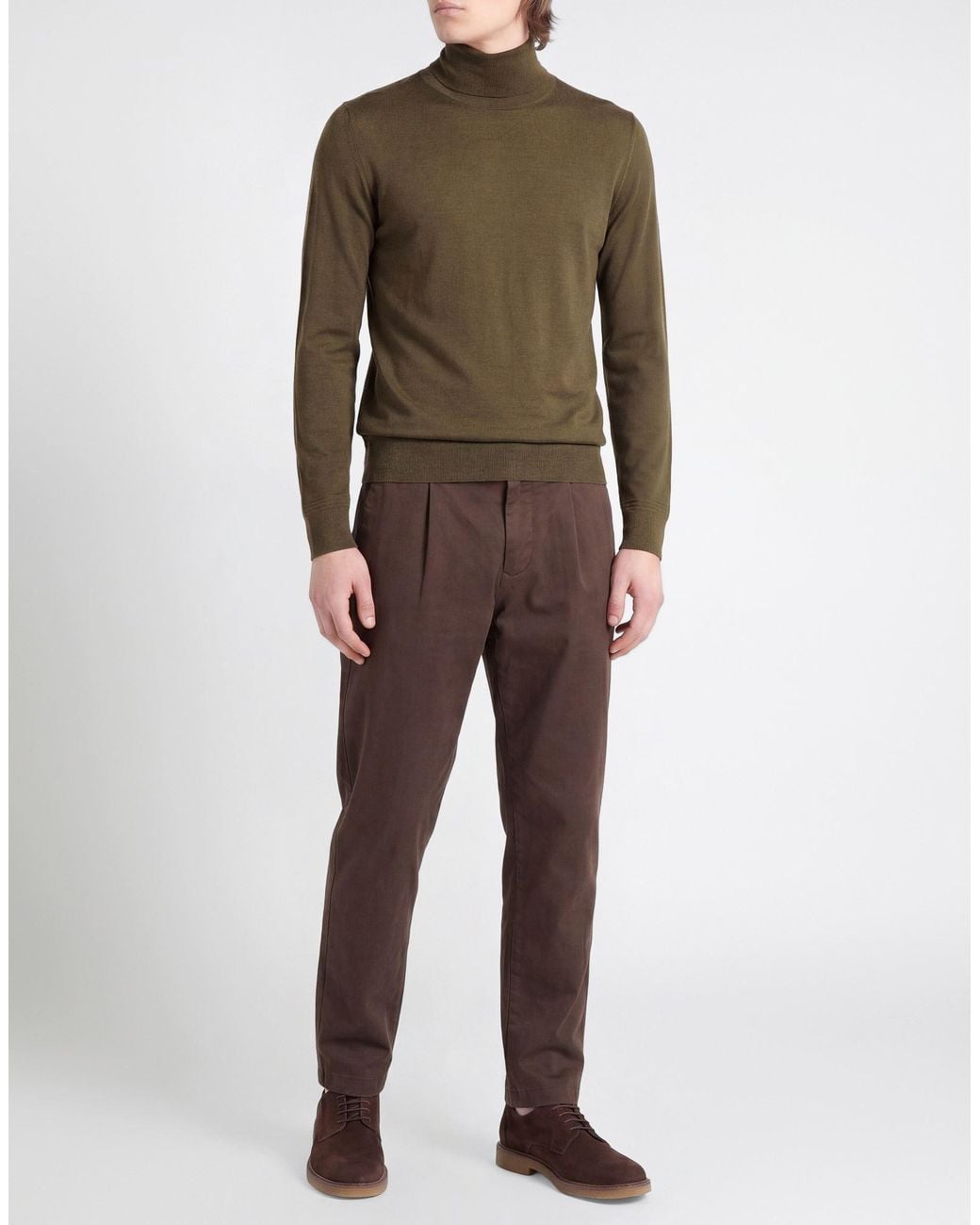 Barena Green Military Turtleneck Merino Wool for men
