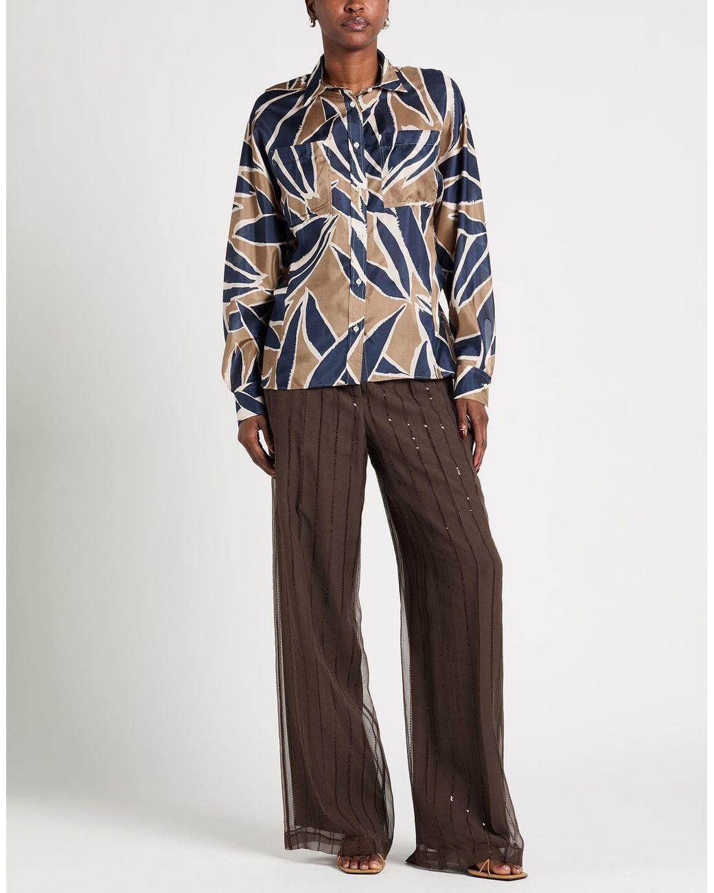 Brunello Cucinelli Blue Shirt Silk, Brass