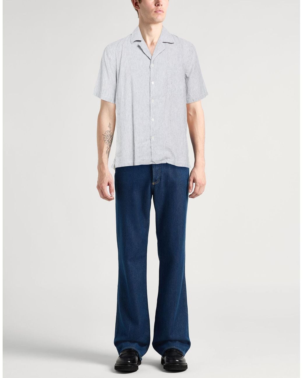 Crossley White Shirt Linen, Cotton for men