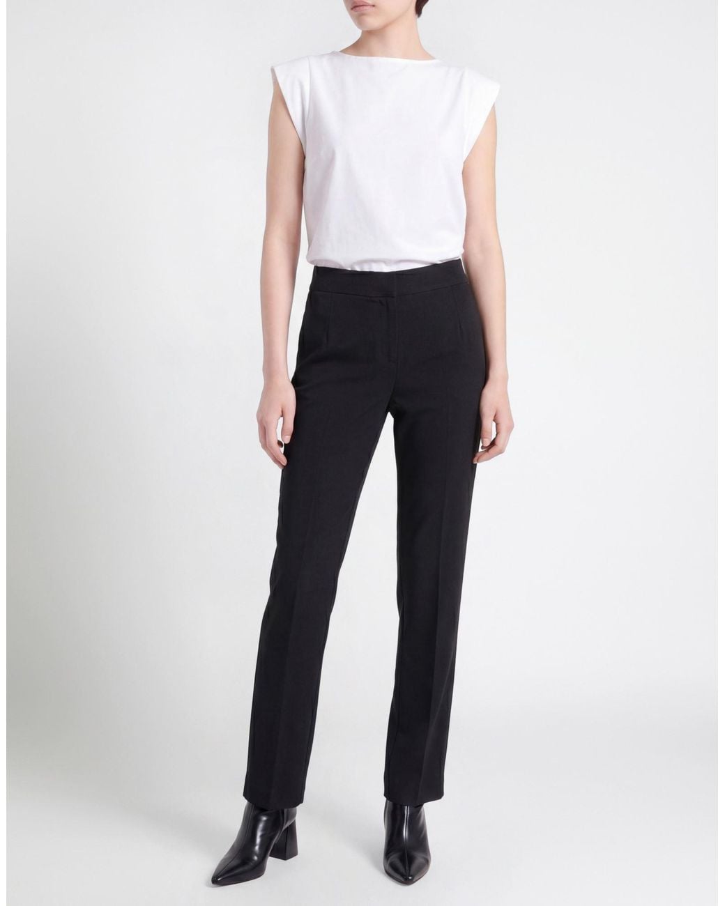 8pm Black Pants Polyester, Elastane