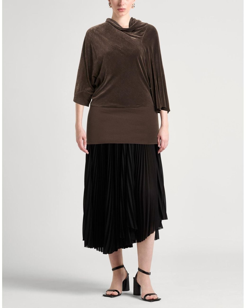 Rick Owens Brown Dark Top Viscose, Silk
