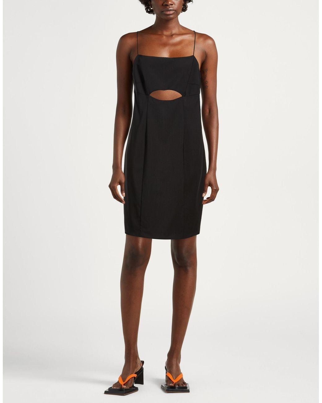 HUGO Black Mini Dress Virgin Wool, Elastane