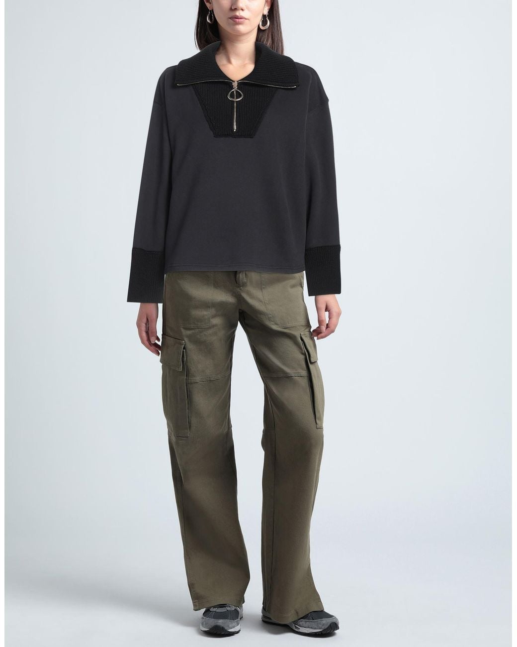 Dondup Black Sweatshirt Cotton, Wool, Acrylic