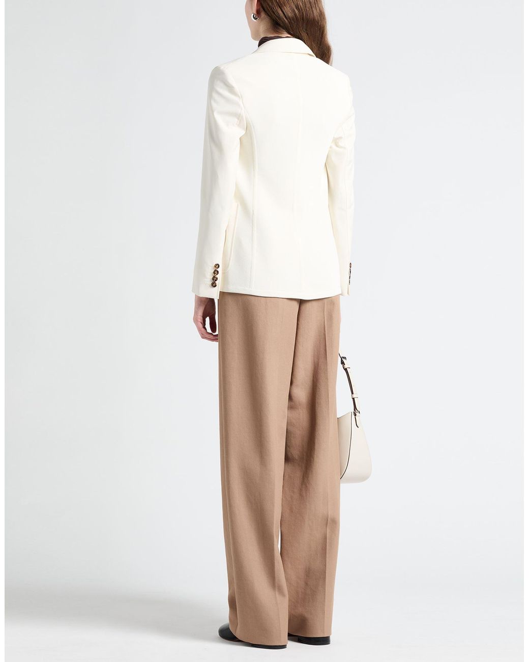 Max Mara White Blazer Cotton, Viscose, Polyester
