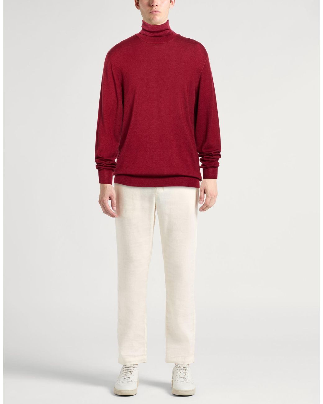 Fedeli Red Brick Turtleneck Merino Wool for men