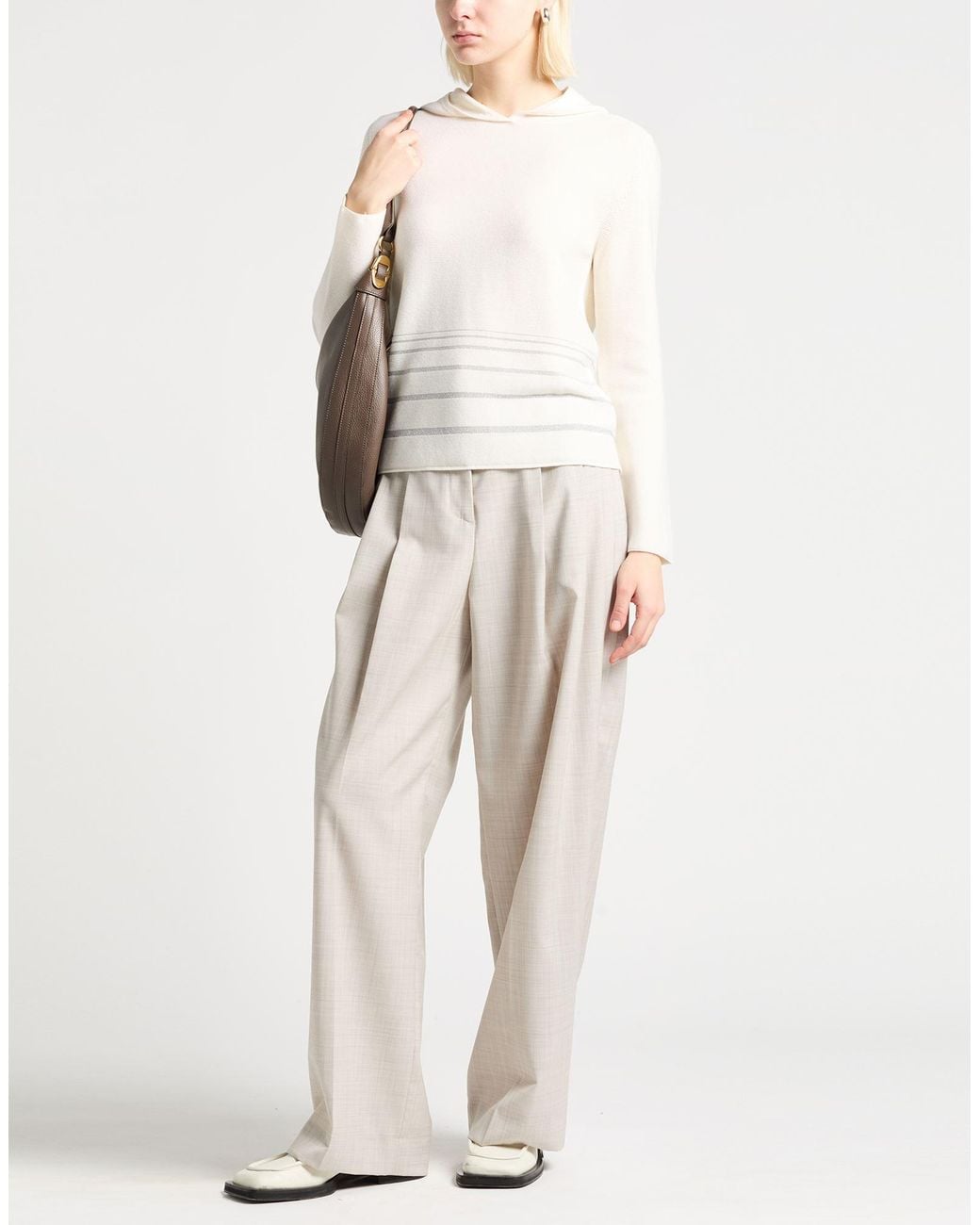 Fabiana Filippi White Ivory Sweater Virgin Wool, Cotton, Cashmere, Viscose, Polyester
