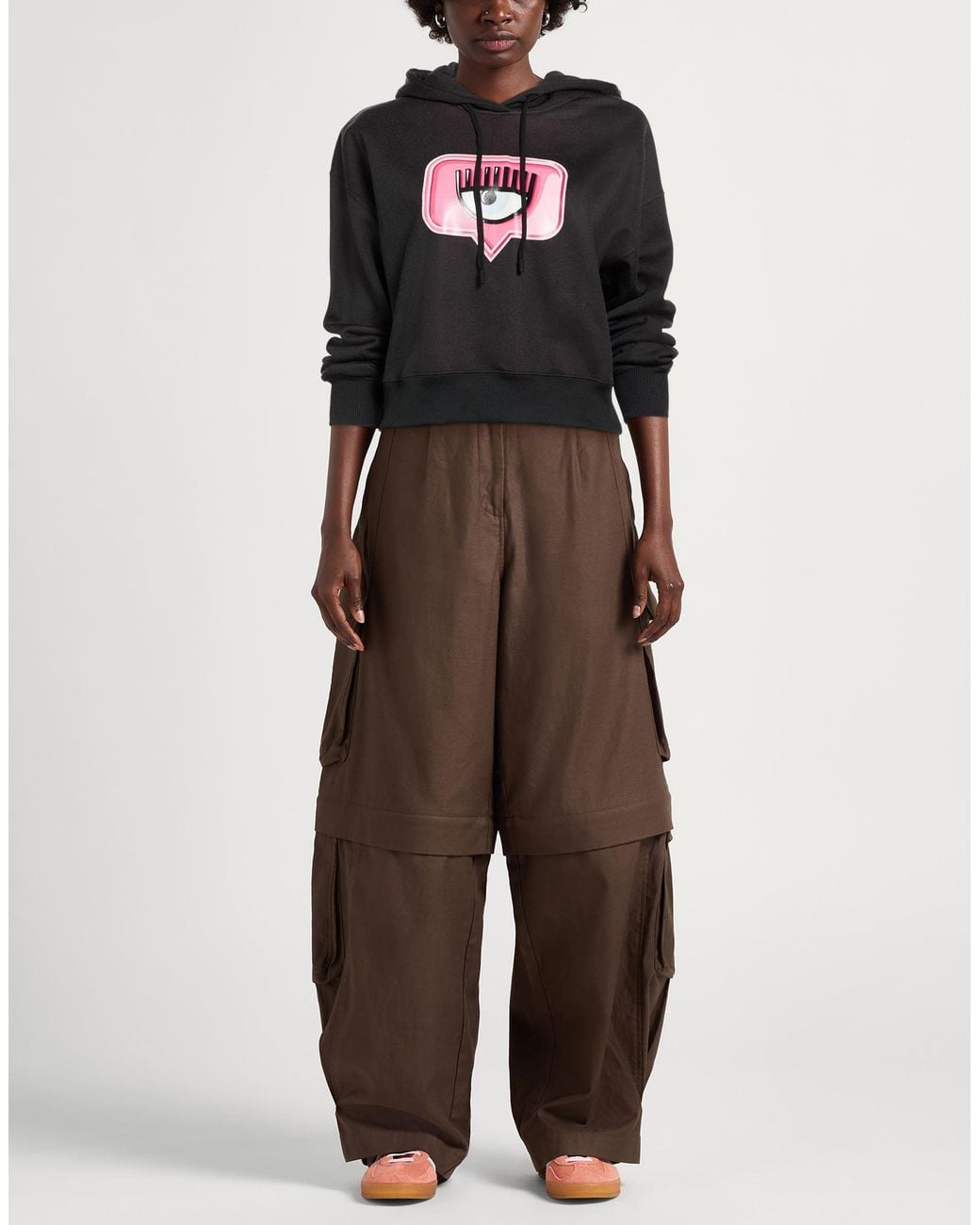 Chiara Ferragni Black Sweatshirt Polyester, Cotton