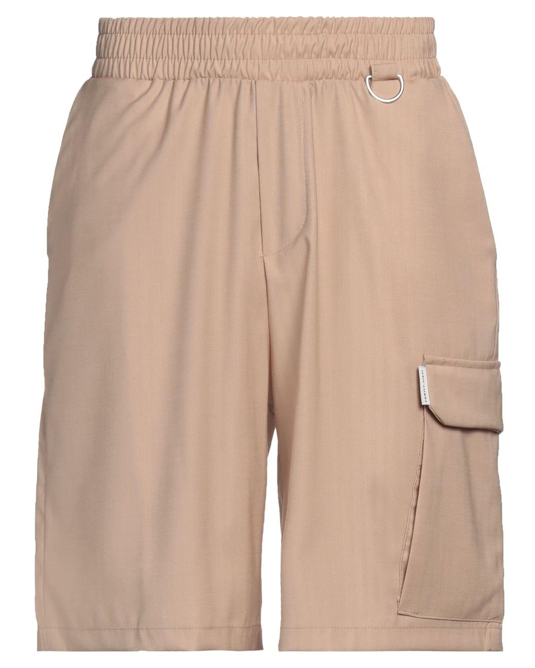 FAMILY FIRST Natural Sand Shorts & Bermuda Shorts Polyester, Viscose, Wool, Elastane for men