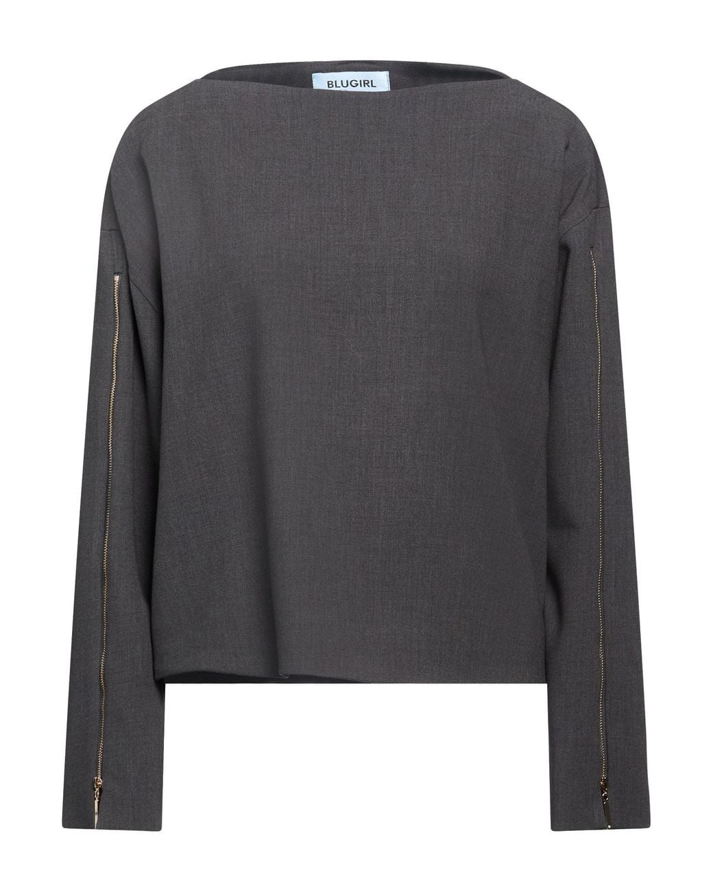 Blugirl Blumarine Gray Charcoal Top Polyester, Viscose, Elastane