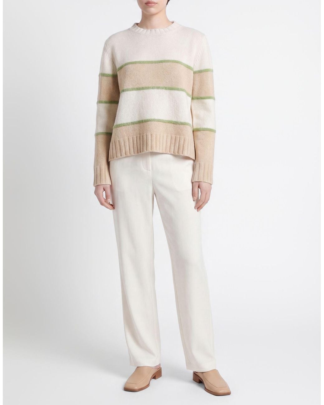 ROSSO35 White Ivory Sweater Merino Wool, Cashmere