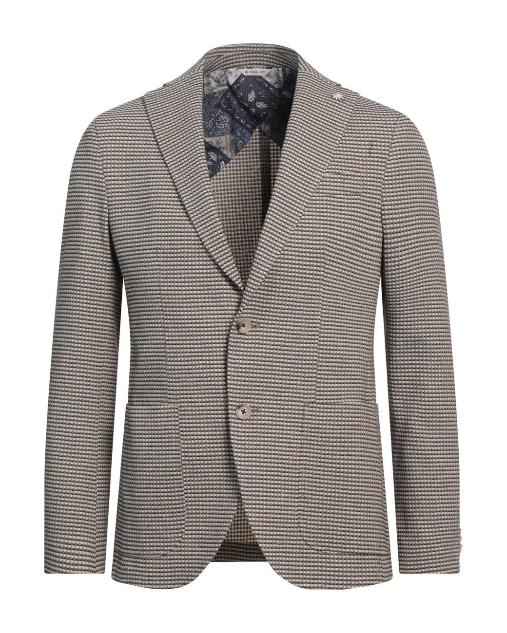 Manuel Ritz Gray Blazer Cotton, Polyester for men