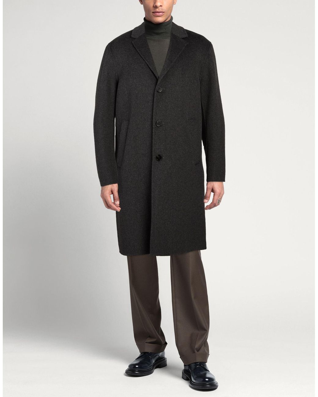 ADHOCONCEPT Black Coats for men