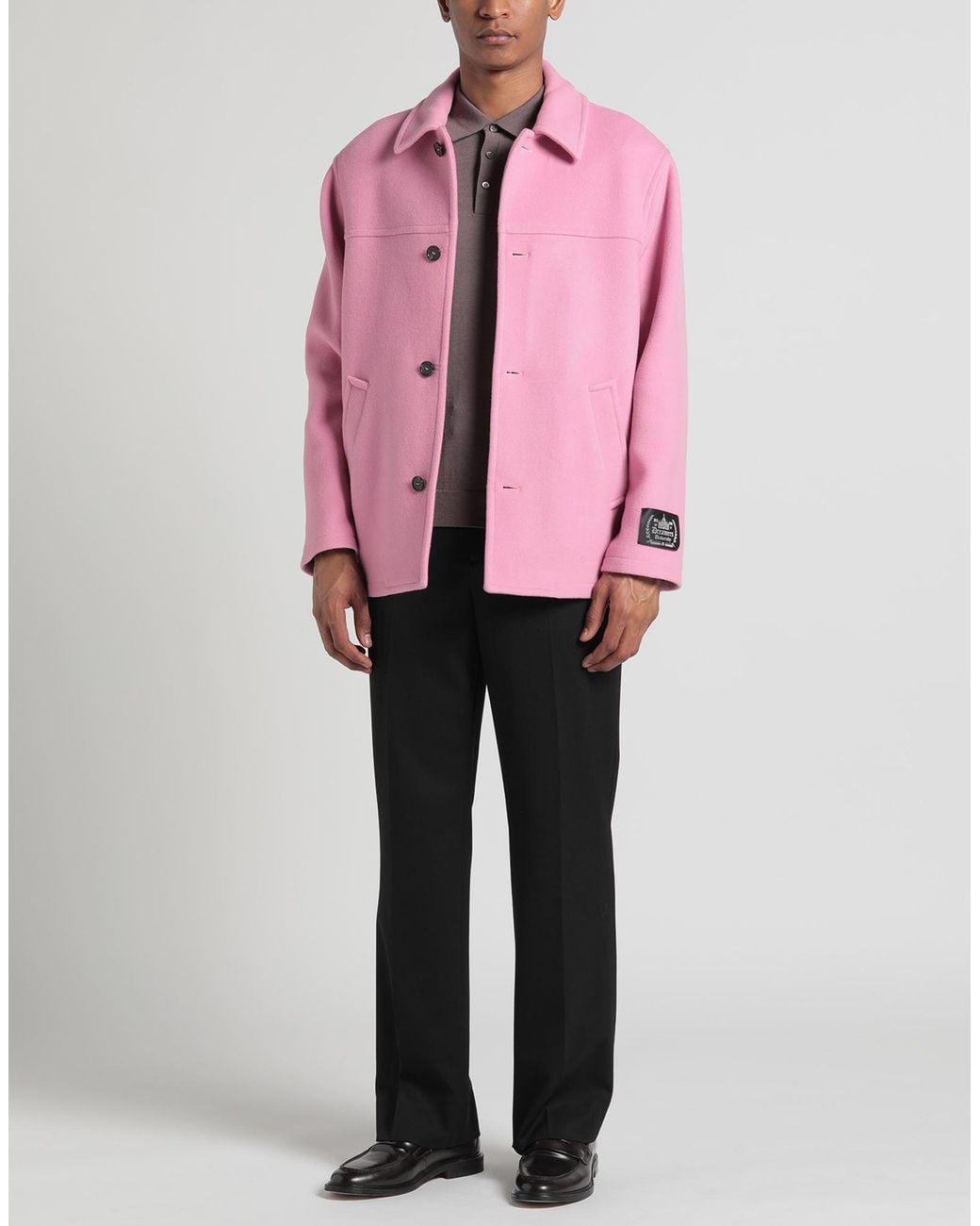 MSGM Pink Coat Virgin Wool, Polyamide for men